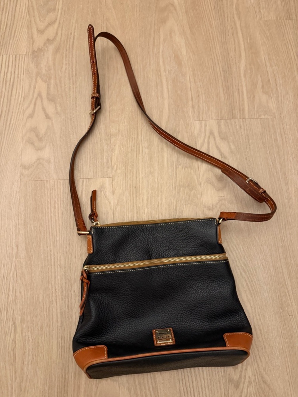 Dooney & Bourke Red Interior Crossbody with Brown Trim